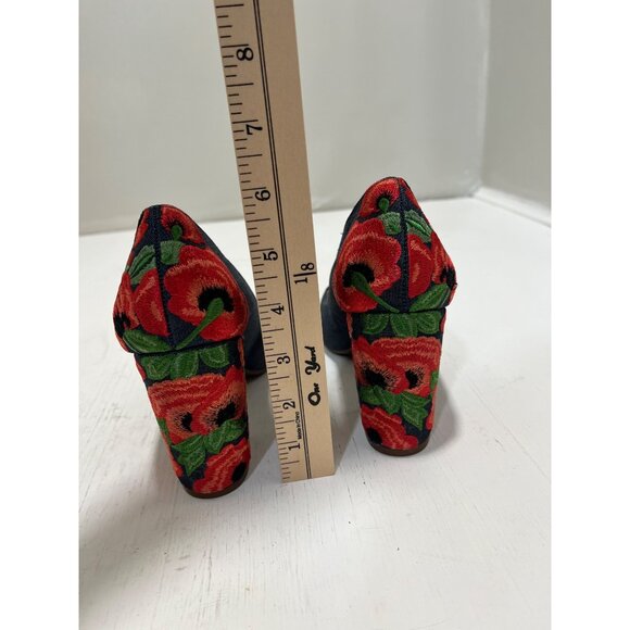 Jessica Simpson‎ Womens Embroidered Denim Block Heels Size 7.5 - Picture 5 of 11